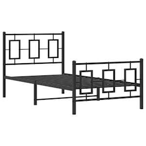 Kovový rám postele s hlavovým a nožním čelem černý 90 x 190 cm - obrázek 3