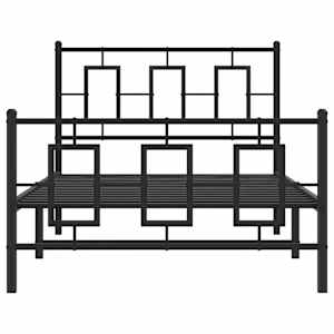 Kovový rám postele s hlavovým a nožním čelem černý 100 x 200 cm - obrázek 5