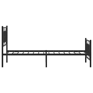 Kovový rám postele s hlavovým a nožním čelem černý 100 x 200 cm - obrázek 6