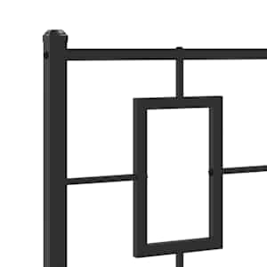 Kovový rám postele s hlavovým a nožním čelem černý 100 x 200 cm - obrázek 8