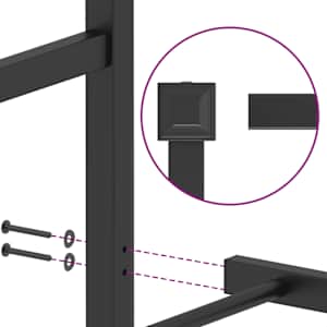 Kovový rám postele s hlavovým a nožním čelem černý 100 x 200 cm - obrázek 9