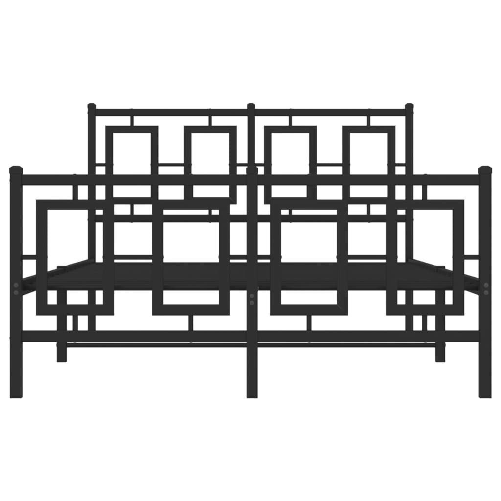 vidaXL Bedframe met hoofd- en voeteneinde metaal zwart 120x190 cm, foto 4