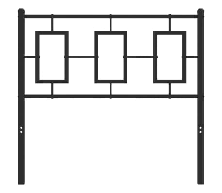 vidaXL T&ecirc;te de lit m&eacute;tal noir 90 cm