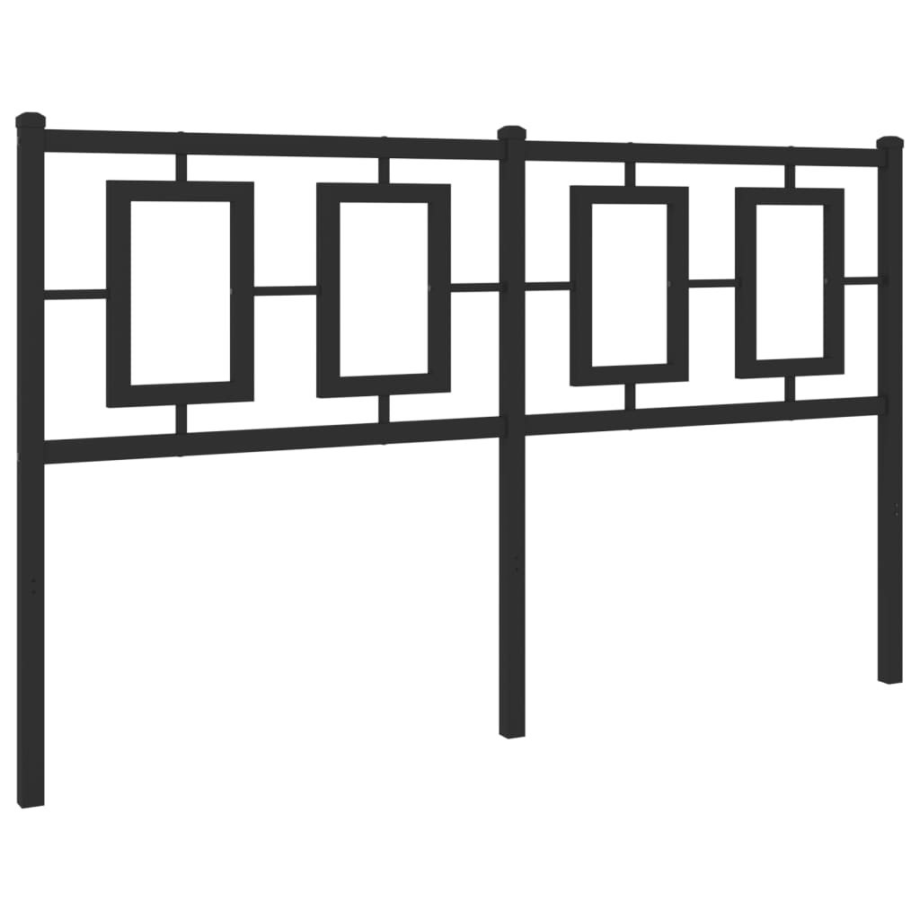 vidaXL Kovinsko posteljno vzglavje črno 140 cm