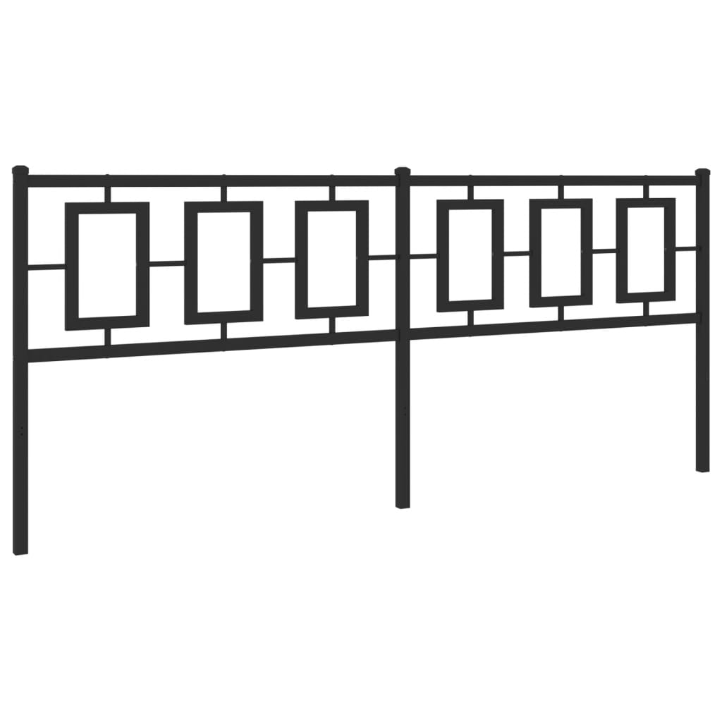 vidaXL Kovinsko posteljno vzglavje črno 200 cm