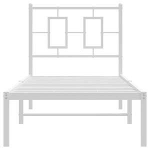 Kovový rám postele bez matrace s čelem bílý 75 x 190 cm - obrázek 5