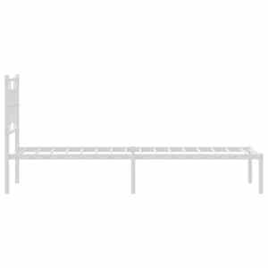 Kovový rám postele bez matrace s čelem bílý 75 x 190 cm - obrázek 6
