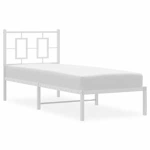 Kovový rám postele s čelem bílý 80 x 200 cm - obrázek 4