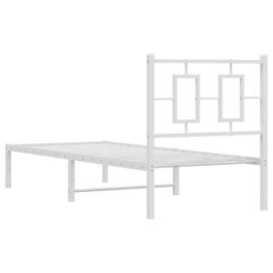 Kovový rám postele s čelem bílý 80 x 200 cm - obrázek 7