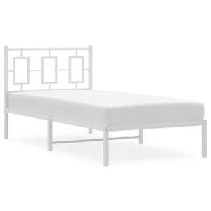 Kovový rám postele s čelem bílý 90 x 200 cm - obrázek 4