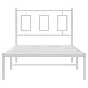 Kovový rám postele s čelem bílý 90 x 200 cm - obrázek 5