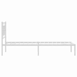 Kovový rám postele s čelem bílý 90 x 200 cm - obrázek 6