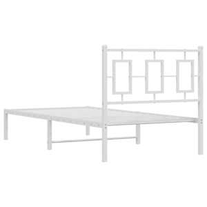 Kovový rám postele s čelem bílý 90 x 200 cm - obrázek 7