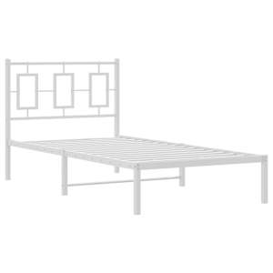 vidaXL Cadre de lit m&eacute;tal sans matelas avec t&ecirc;te de lit blanc 90x200cm