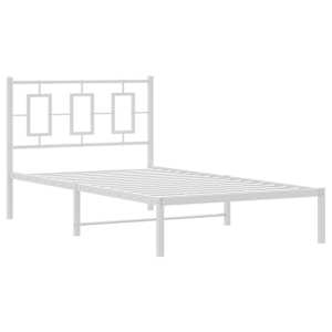 Kovový rám postele s čelem bílý 100 x 190 cm - obrázek 3