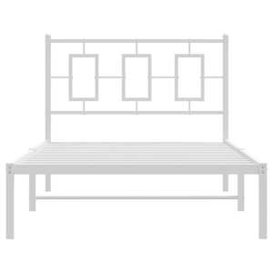 Kovový rám postele s čelem bílý 100 x 200 cm - obrázek 5