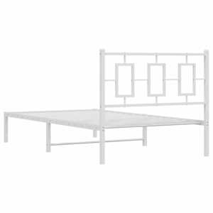 Kovový rám postele s čelem bílý 100 x 200 cm - obrázek 7