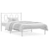 vidaXL metallist voodiraam peatsiga, valge, 107x203 cm