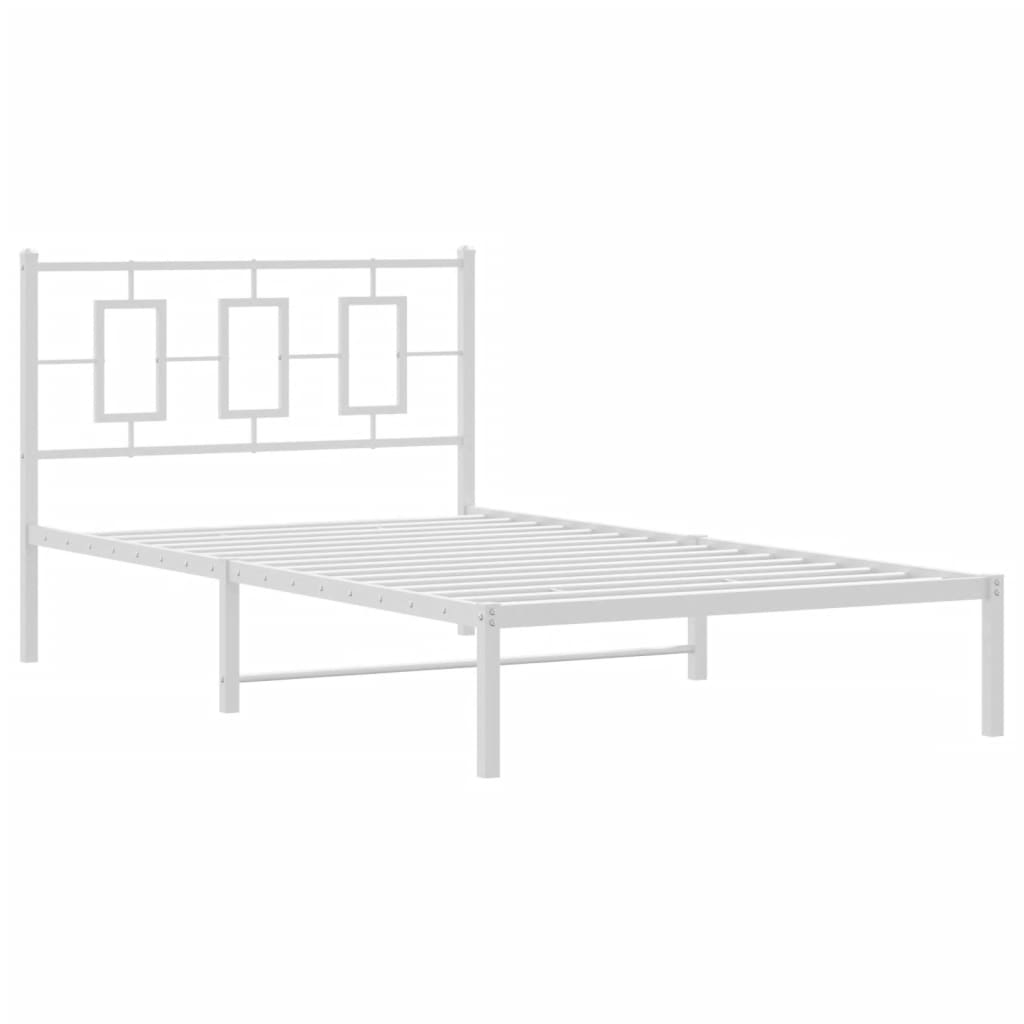 Thumbnail - vidaXL Bettgestell mit Kopfteil Metall Weiß 107x203 cm