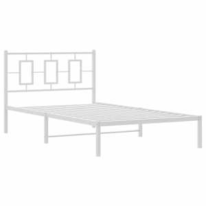 Kovový rám postele s čelem bílý 107 x 203 cm - obrázek 3