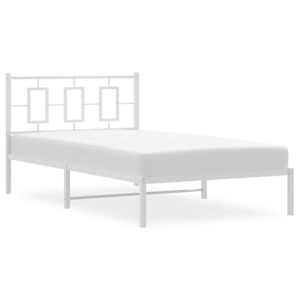 Kovový rám postele s čelem bílý 107 x 203 cm - obrázek 4