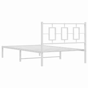 Kovový rám postele s čelem bílý 107 x 203 cm - obrázek 7