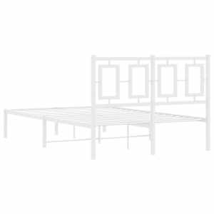 Kovový rám postele s čelem bílý 120 x 190 cm - obrázek 7