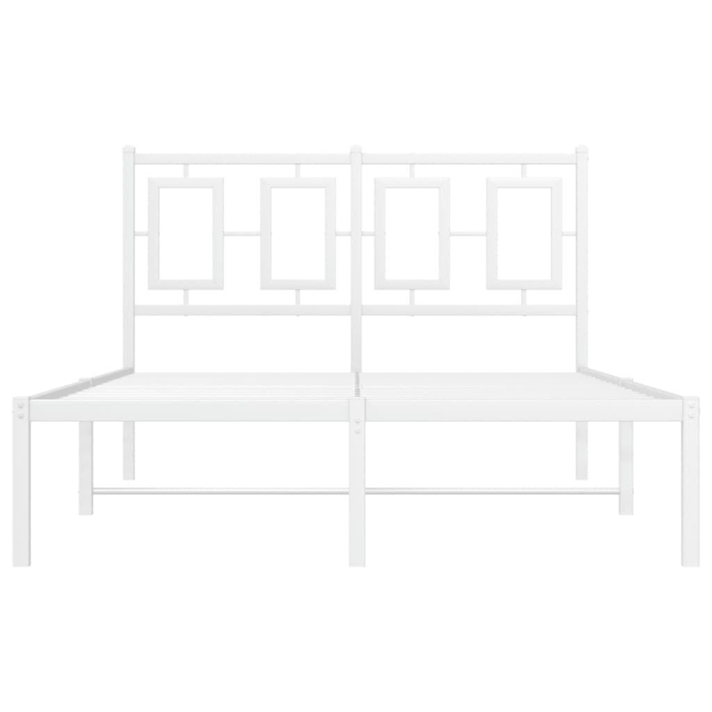 vidaXL Bedframe met hoofdbord metaal wit 120x200 cm, foto 4