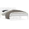 vidaXL metallist voodiraam peatsiga, valge, 140x200 cm