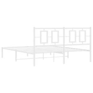 Kovový rám postele s čelem bílý 150 x 200 cm - obrázek 7