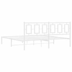 Kovový rám postele s čelem bílý 180 x 200 cm - obrázek 7