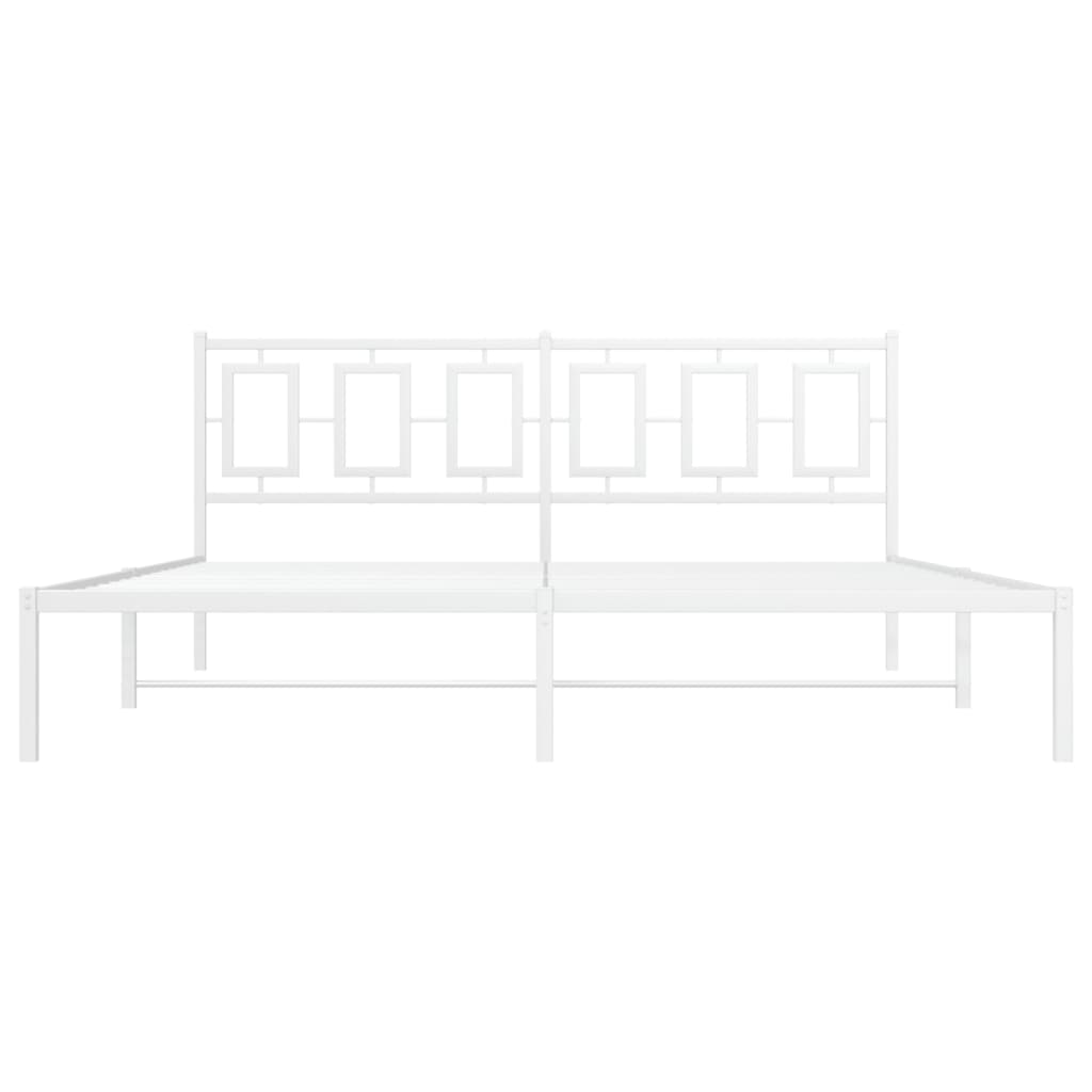 vidaXL Bedframe met hoofdbord metaal wit 183x213 cm, foto 4