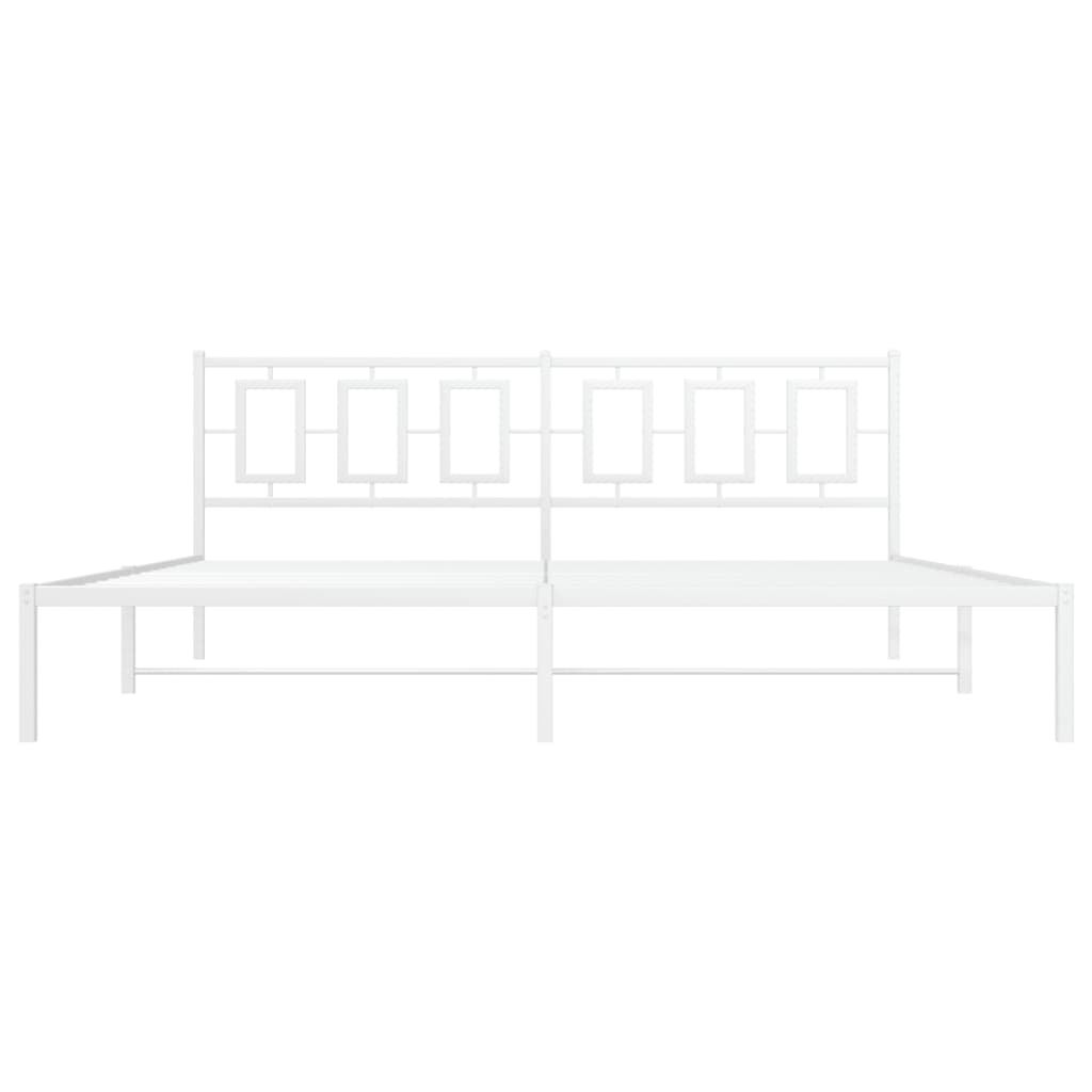 vidaXL Bedframe met hoofdbord metaal wit 200x200 cm, foto 4