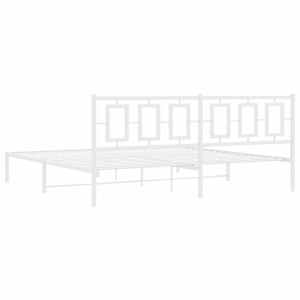 Kovový rám postele s čelem bílý 200 x 200 cm - obrázek 7