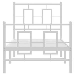 Kovový rám postele s hlavovým a nožním čelem bílý 80 x 200 cm - obrázek 5