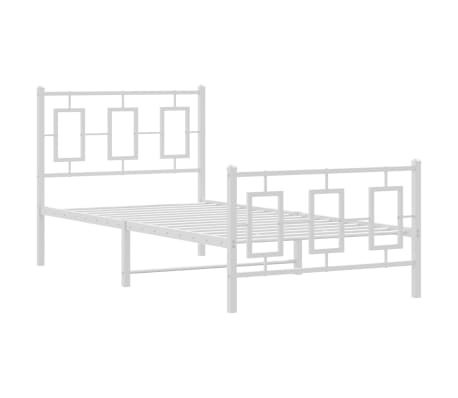 vidaXL Estructura cama sin colchón con estribo metal blanco 90x190 cm