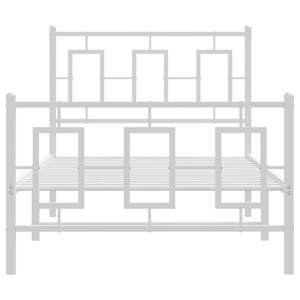 Kovový rám postele s hlavovým a nožním čelem bílý 90 x 200 cm - obrázek 5