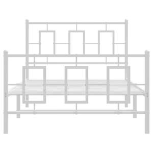Kovový rám postele s hlavovým a nožním čelem bílý 100 x 200 cm - obrázek 5