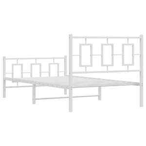 Kovový rám postele s hlavovým a nožním čelem bílý 100 x 200 cm - obrázek 7