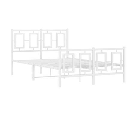 vidaXL Bedframe met hoofd- en voeteneinde metaal wit 120x200 cm