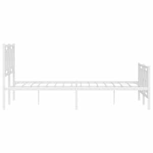 Kovový rám postele s hlavovým a nožním čelem bílý 140 x 190 cm - obrázek 6