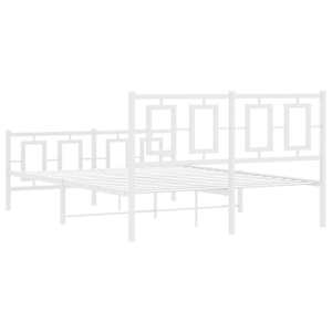 Kovový rám postele s hlavovým a nožním čelem bílý 140 x 200 cm - obrázek 7