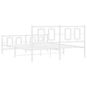 Kovový rám postele s hlavovým a nožním čelem bílý 150 x 200 cm - obrázek 7