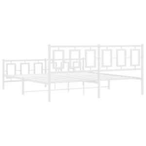 Kovový rám postele s hlavovým a nožním čelem bílý 180 x 200 cm - obrázek 7