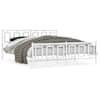 vidaXL metallist voodiraam peatsi ja jalutsiga, valge, 183x213 cm