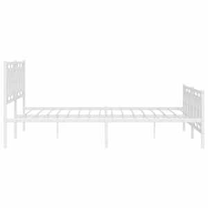 Kovový rám postele s hlavovým a nožním čelem bílý 200 x 200 cm - obrázek 6