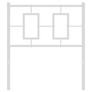 Kovové náhradní čelo postele bílé 75 cm - obrázek 3