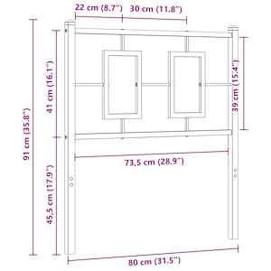 Kovové náhradní čelo postele bílé 75 cm - obrázek 7