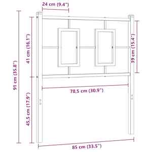 Kovové náhradní čelo postele bílé 80 cm - obrázek 7