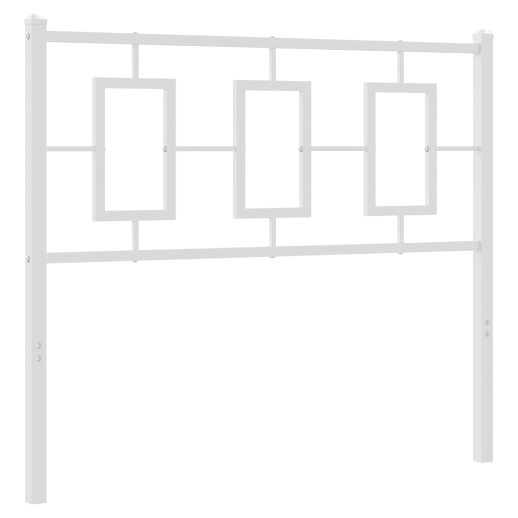 vidaXL Kovové čelo postele biele 100 cm